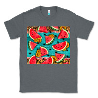 Charcoal Heather watermelon and sunflowers Classic Tee - HRA Design Shop