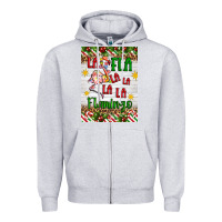 Heather Grey christmas fla la la la la la flamingo air freshener Zipper Hoodie - Artiststas