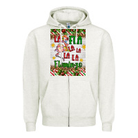 Oatmeal Heather christmas fla la la la la la flamingo air freshener Zipper Hoodie - Artiststas