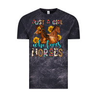 Cloud Black just a girl who loves horses Vintage Tee - Zillion Design Studio