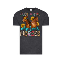 Vintage Black just a girl who loves horses Vintage Tee - Zillion Design Studio