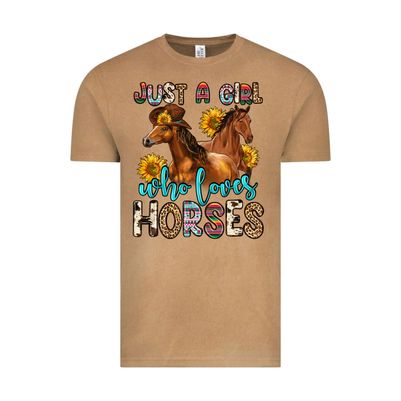 Just A Girl Who Loves Horses Vintage Tee by Zillion Design Studio | Teevron