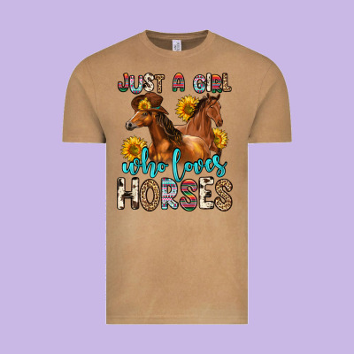 Just A Girl Who Loves Horses Vintage Tee Designed By Zillion Design Studio