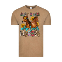 Vintage Coffee just a girl who loves horses Vintage Tee - Zillion Design Studio