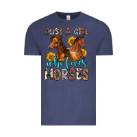 Vintage Denim just a girl who loves horses Vintage Tee - Zillion Design Studio
