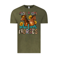 Vintage Olive just a girl who loves horses Vintage Tee - Zillion Design Studio