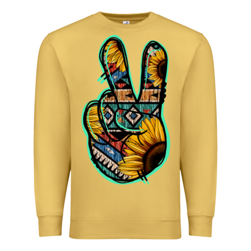 Aztec Sunflower Peace Sign Premium Sweatshirt by Jasminsmagicworld | Teevron