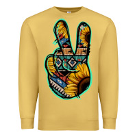 Antique Gold Aztec Sunflower Peace Sign Premium Sweatshirt - Jasminsmagicworld
