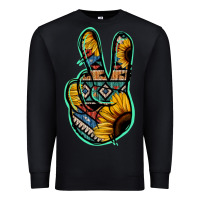 Black Aztec Sunflower Peace Sign Premium Sweatshirt - Jasminsmagicworld