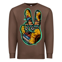 Chestnut Aztec Sunflower Peace Sign Premium Sweatshirt - Jasminsmagicworld