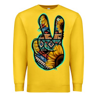 Lemon Aztec Sunflower Peace Sign Premium Sweatshirt - Jasminsmagicworld