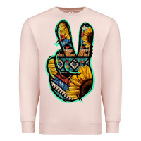 Pale Pink Aztec Sunflower Peace Sign Premium Sweatshirt - Jasminsmagicworld