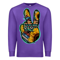 Purple Aztec Sunflower Peace Sign Premium Sweatshirt - Jasminsmagicworld