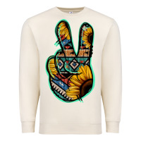 Sandshell Aztec Sunflower Peace Sign Premium Sweatshirt - Jasminsmagicworld