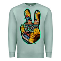Seafoam Aztec Sunflower Peace Sign Premium Sweatshirt - Jasminsmagicworld