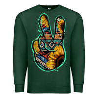 Sports Green Aztec Sunflower Peace Sign Premium Sweatshirt - Jasminsmagicworld