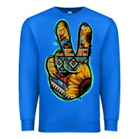 True Royal Aztec Sunflower Peace Sign Premium Sweatshirt - Jasminsmagicworld