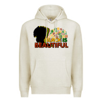 Oatmeal Heather black is beautiful Premium Hoodie - NancyCooperArtShop