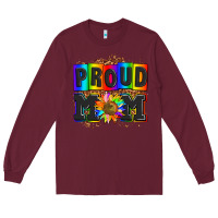 Burgundy proud mom with sunflower Long Sleeve Tee - AdoDesignShop