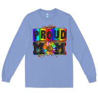 Colony Blue proud mom with sunflower Long Sleeve Tee - AdoDesignShop