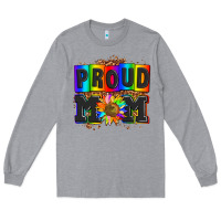 Heather Grey proud mom with sunflower Long Sleeve Tee - AdoDesignShop