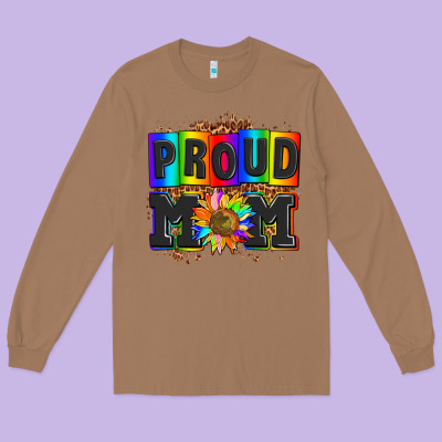 Proud Mom With Sunflower Long Sleeve Tee Designed By Adodesignshop