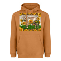 Meerkat Western Charolais Bull With Sunflowers Heavyweight Hoodie - LillyAllenDesigns