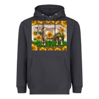 Smoke Western Charolais Bull With Sunflowers Heavyweight Hoodie - LillyAllenDesigns