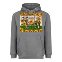 Storm Western Charolais Bull With Sunflowers Heavyweight Hoodie - LillyAllenDesigns