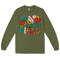 Army Green my heart is on that field baseball Long Sleeve Tee - HRA Design Shop