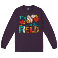 Plum my heart is on that field baseball Long Sleeve Tee - HRA Design Shop