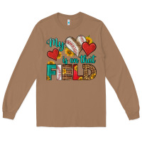 Toasted Coconut my heart is on that field baseball Long Sleeve Tee - HRA Design Shop