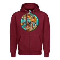 Burgundy hello pumpkin earrings Zipper Hoodie - BundleAndBundleShop