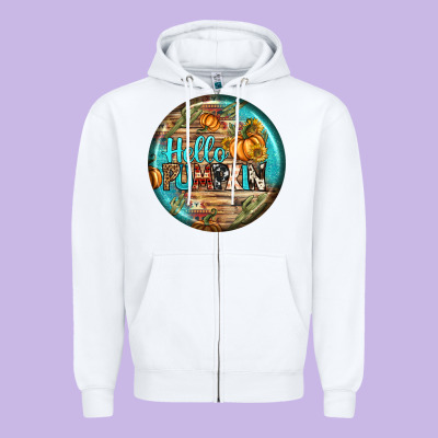 Hello Pumpkin Earrings Zipper Hoodie Designed By Bundleandbundleshop