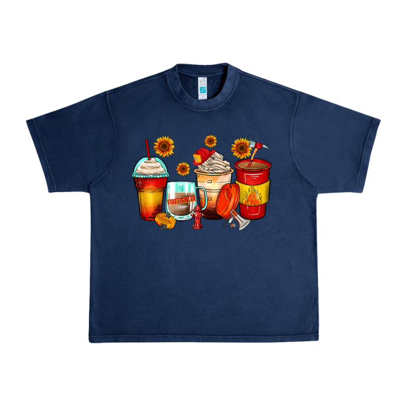 Firefighter Coffee Cups Urban Heavy Tee by Zillion Design Studio | Teevron