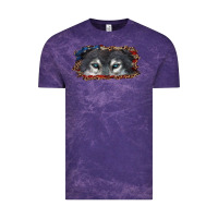 Cloud Purple wolf eyes american flag Vintage Tee - RanaPortraitStore