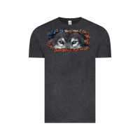 Vintage Black wolf eyes american flag Vintage Tee - RanaPortraitStore