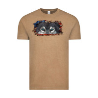 Vintage Coffee wolf eyes american flag Vintage Tee - RanaPortraitStore