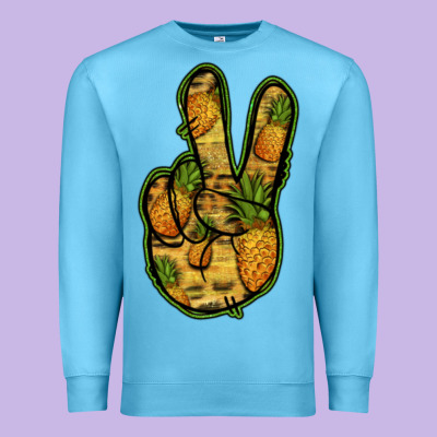 Pineapple Peace Sign Premium Sweatshirt Designed By Jasminsmagicworld