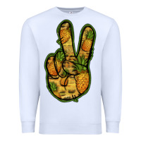 White Pineapple Peace Sign Premium Sweatshirt - Jasminsmagicworld