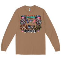 Toasted Coconut star spangled hammered Long Sleeve Tee - CowhideDigitalArt
