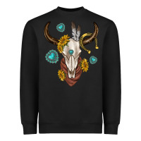 Black western cow skull Heavyweight Sweatshirt - texasbilliewilder