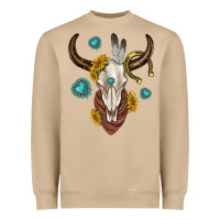Mushroom western cow skull Heavyweight Sweatshirt - texasbilliewilder