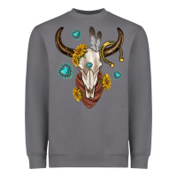 Storm western cow skull Heavyweight Sweatshirt - texasbilliewilder