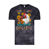 Cloud Black just a girl who loves chickens Vintage Tee - Zillion Design Studio