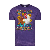 Cloud Purple just a girl who loves chickens Vintage Tee - Zillion Design Studio