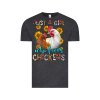 Vintage Black just a girl who loves chickens Vintage Tee - Zillion Design Studio