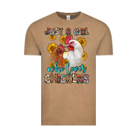 Vintage Coffee just a girl who loves chickens Vintage Tee - Zillion Design Studio