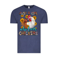 Vintage Denim just a girl who loves chickens Vintage Tee - Zillion Design Studio