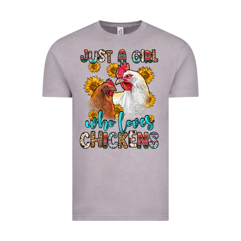 Just A Girl Who Loves Chickens Vintage Tee by Zillion Design Studio | Teevron